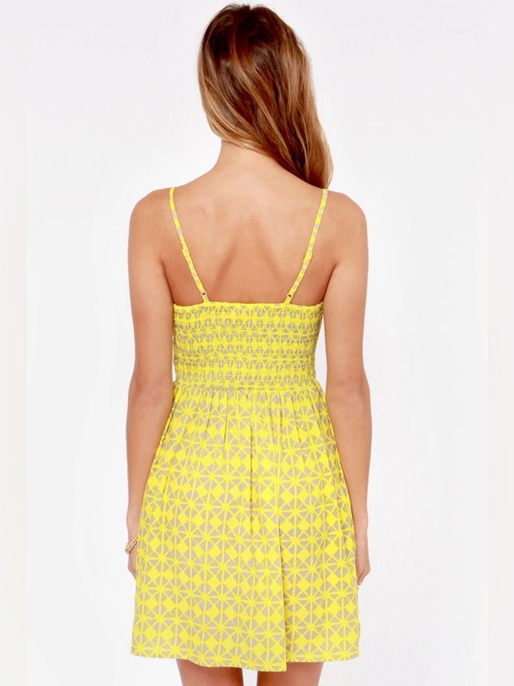 Roxy Yellow Geometric Mini Dress - Picture 8 of 15